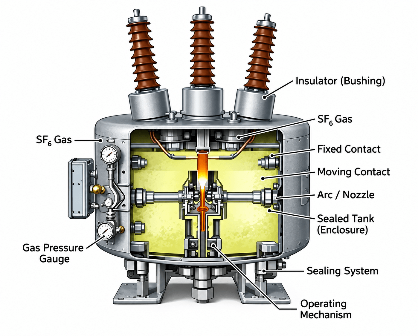 SF6 circuit breaker internal structure SF6 circuit breaker internal structure