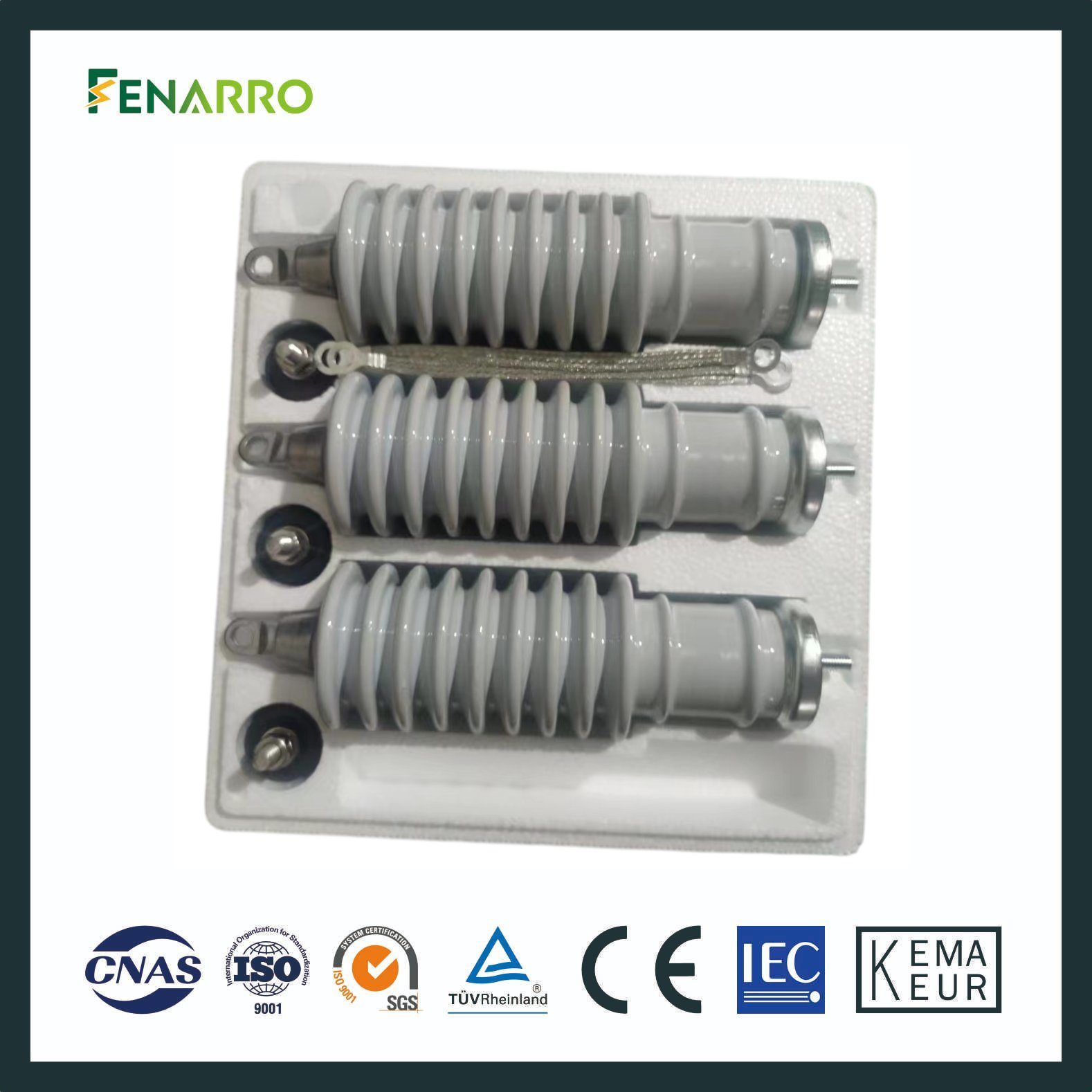 Fenarro 10kv Ceramic Zinc Oxide Lightning Arrester Surge Protector for Power Station