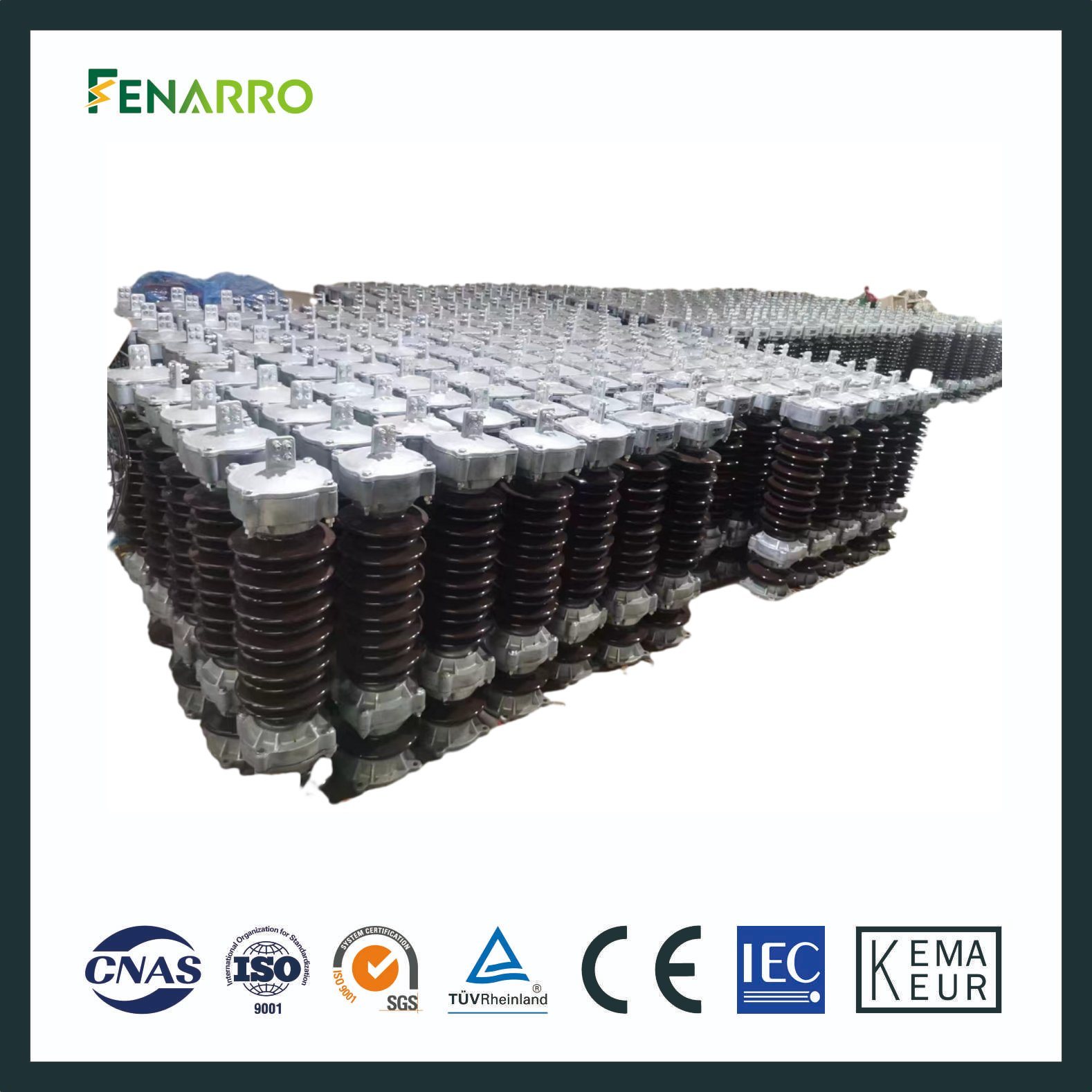 Fenarro 110kv Ceramic Zinc Oxide Lightning Arrester Surge Protector for Power Station