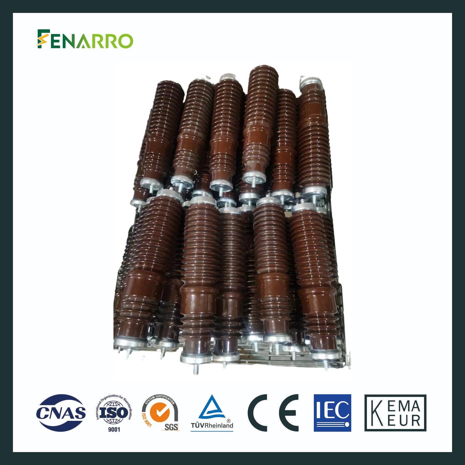 Fenarro 110kv Ceramic Zinc Oxide Lightning Arrester Surge Protector for Power Station