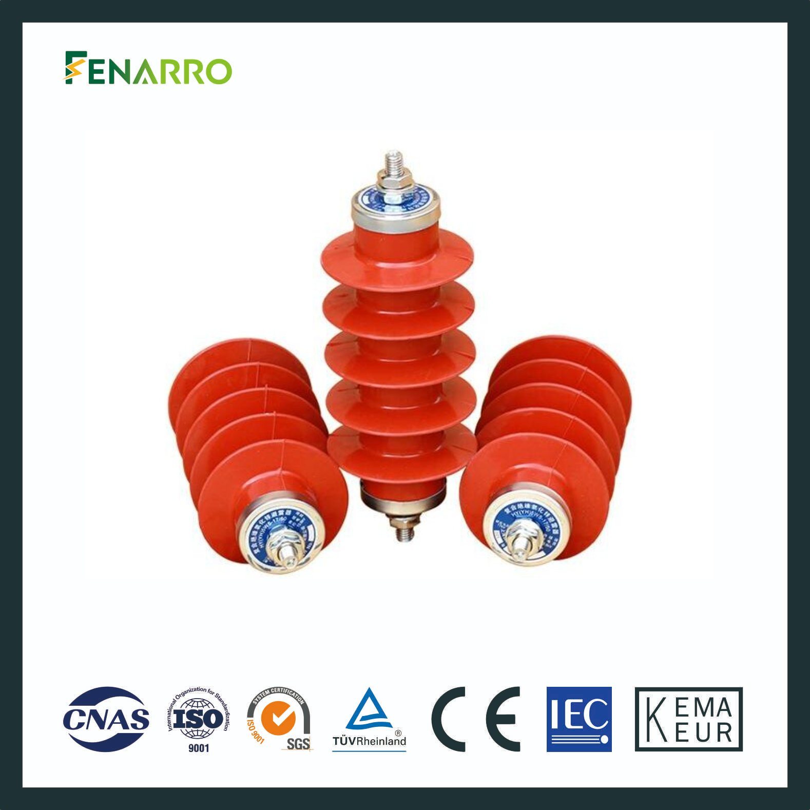 Fenarro 10kv Silicon Rubber Lightning Arrester Surge Protector for Power Station