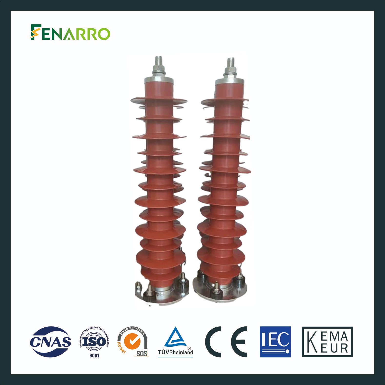 Fenarro 35kv Silicon Rubber Lightning Arrester Surge Protector for Power Station