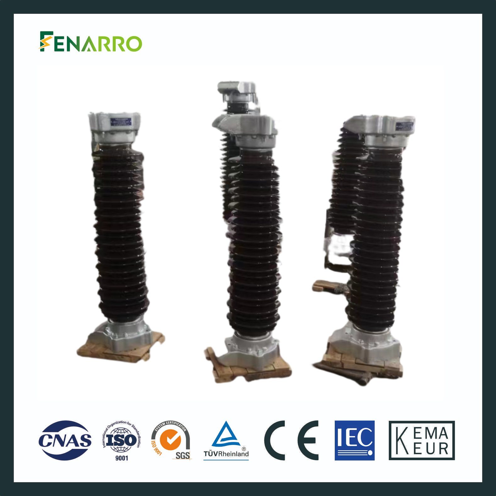 Fenarro 110kv Ceramic Zinc Oxide Lightning Arrester Surge Protector for Power Station